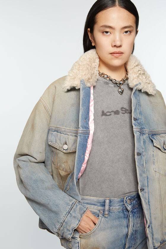 Acne Studios Jacke mit Jeanspelzbesatz - Oversize-Passform Letzter Tag