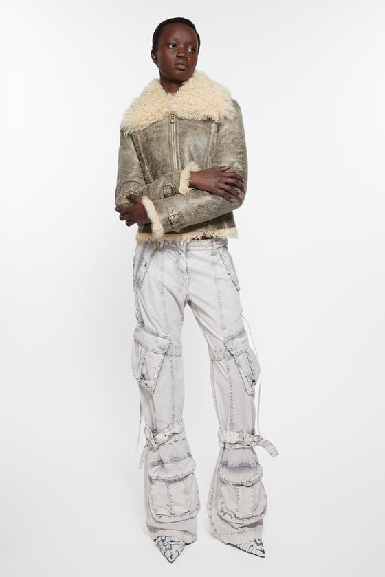 Acne Studios Lederjacke mit Shearling Bis zu 50% Rabatt