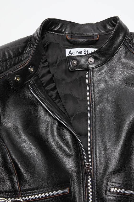 Acne Studios Bikerjacke aus Leder Clearance-Verkauf
