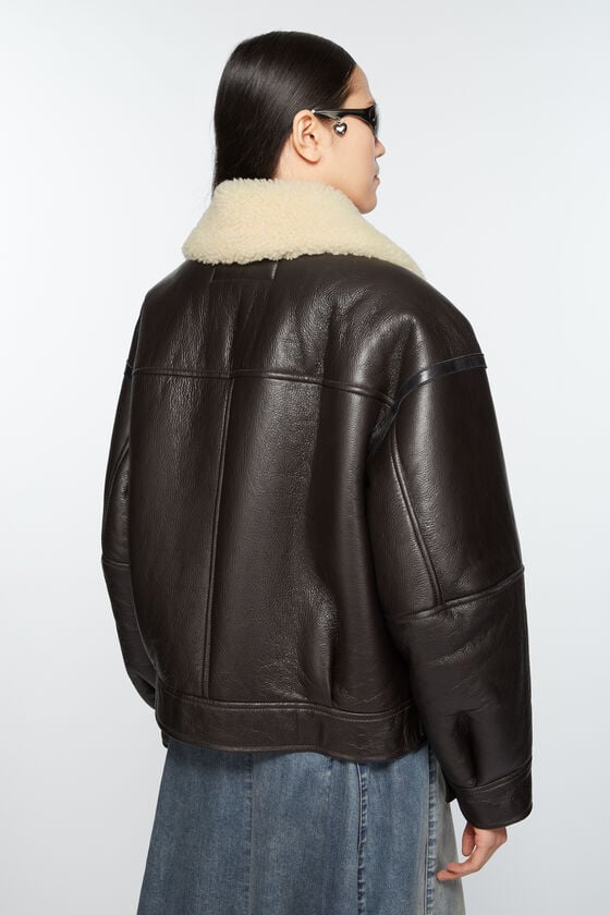 Acne Studios Lederjacke mit Shearling Kostenloser Versand international