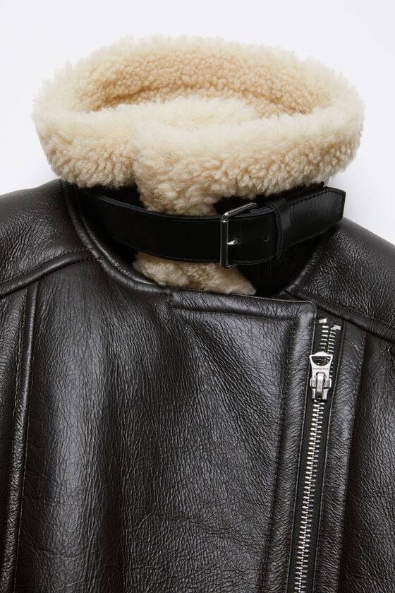 Acne Studios Lederjacke mit Shearling Kostenloser Versand international