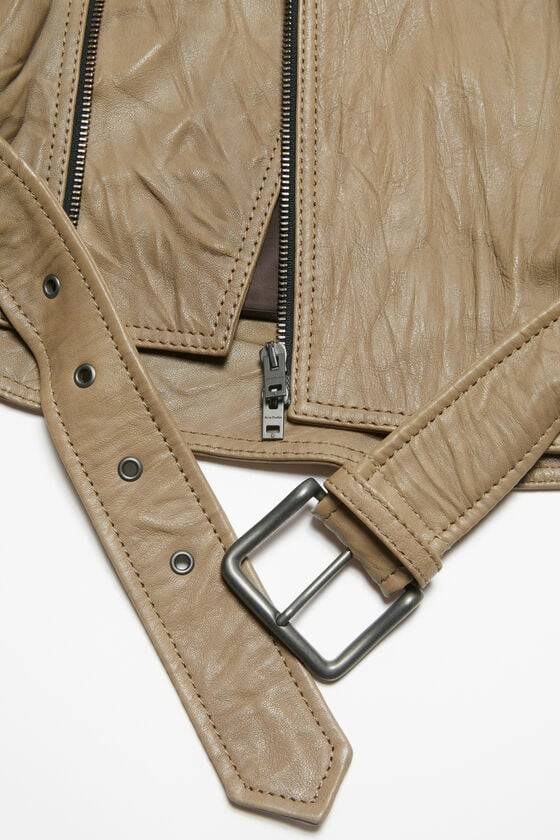 Acne Studios Bikerjacke aus zerknittertem Leder Fabrikverkauf