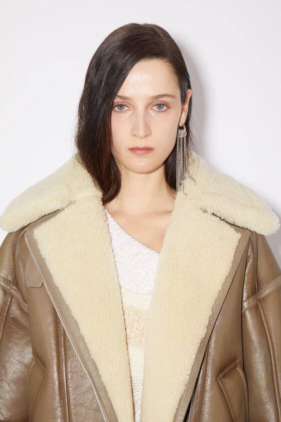 Acne Studios Lederjacke mit Shearling Online Shopping