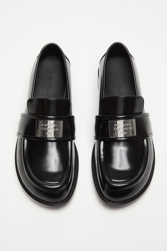 Acne Studios Slipper aus gebürstetem Leder Vierteljährliche Förderung