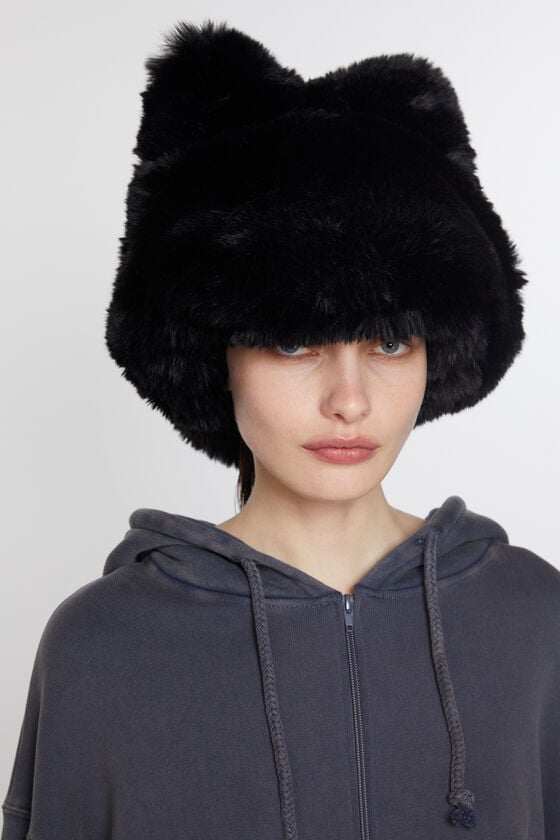 Acne Studios Flauschige Mütze mit Schleife Nur noch ein Tag übrig