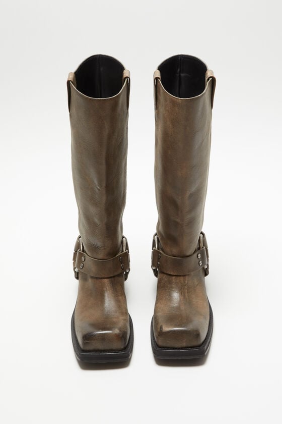 Acne Studios Lederstiefel mit Schnalle Black Friday Preise