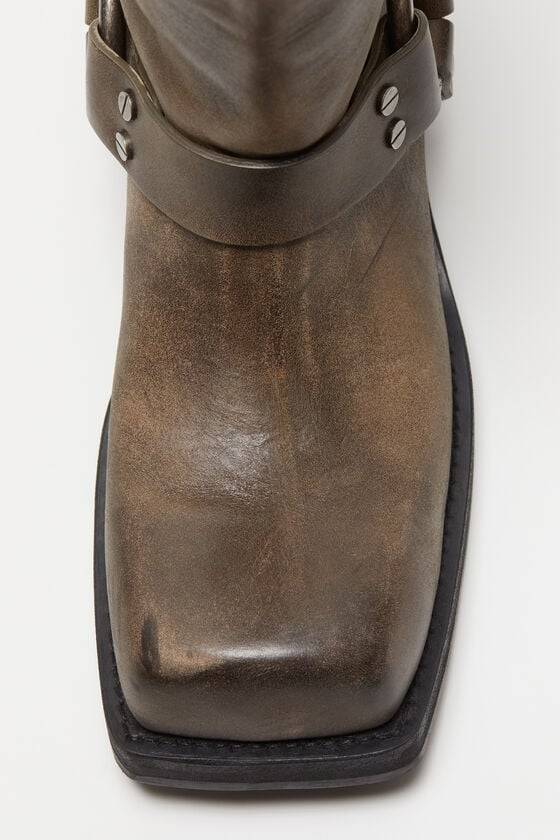Acne Studios Lederstiefel mit Schnalle Black Friday Preise