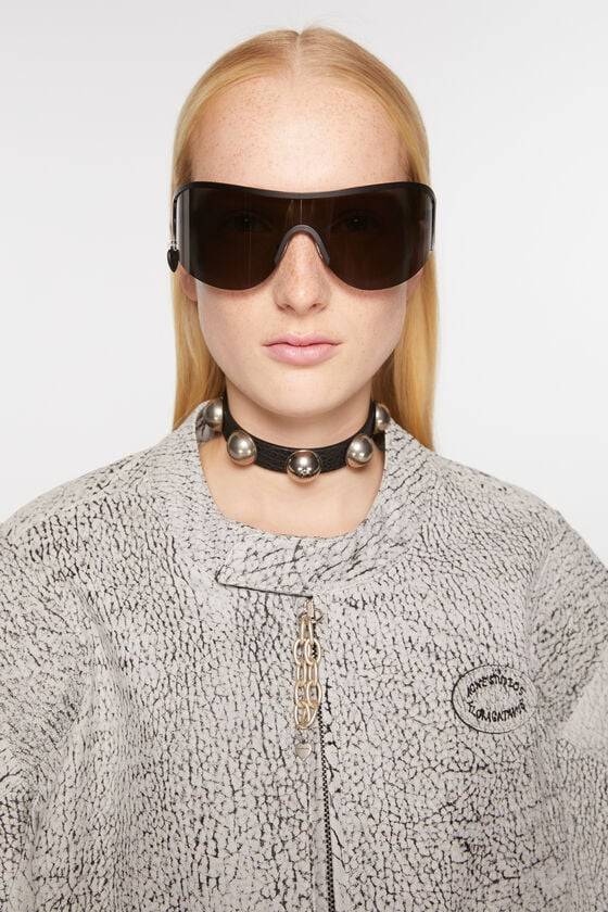 Acne Studios Ohrstecker-Halskette aus Leder Fabrikverkauf