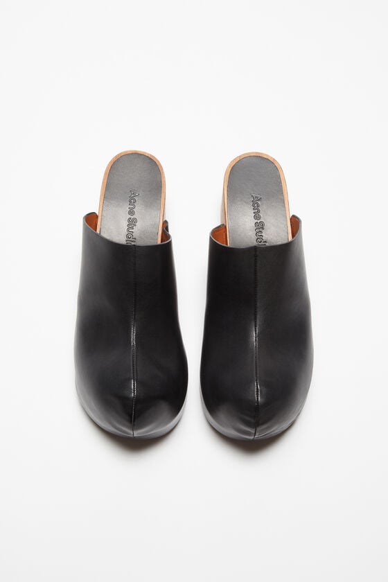 Acne Studios Leder-Holz-Clogs Blitzverkäufe