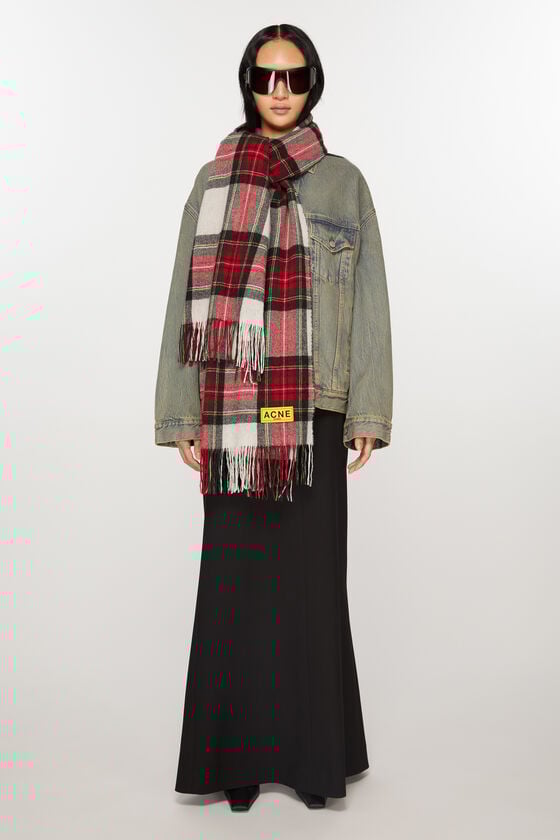 Acne Studios Karierter Fransen-Schal Versandkostenfrei