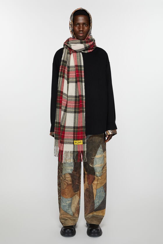 Acne Studios Karierter Fransen-Schal Versandkostenfrei