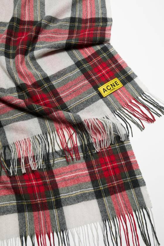 Acne Studios Karierter Fransen-Schal Versandkostenfrei