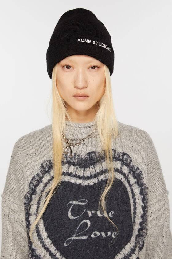 Acne Studios Beanie mit Logo Exklusivangebot