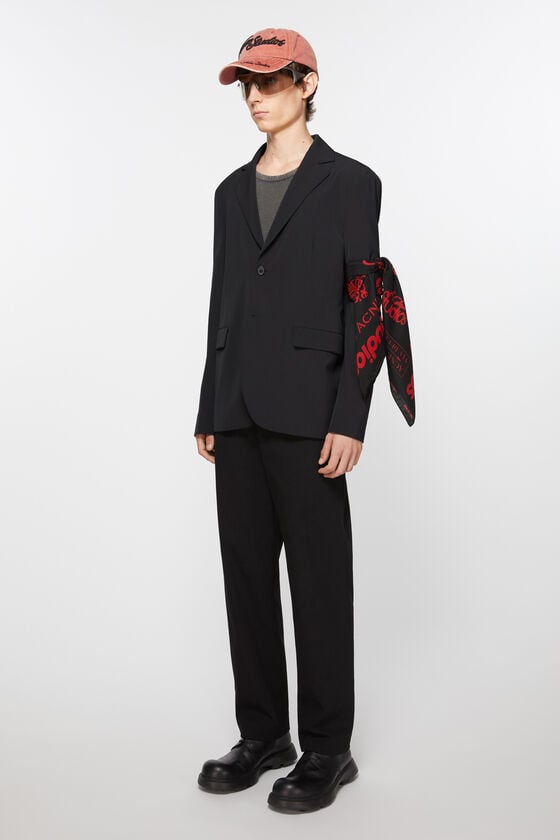 Acne Studios Seidenschal mit Logo-Prints Saisonschlussverkauf