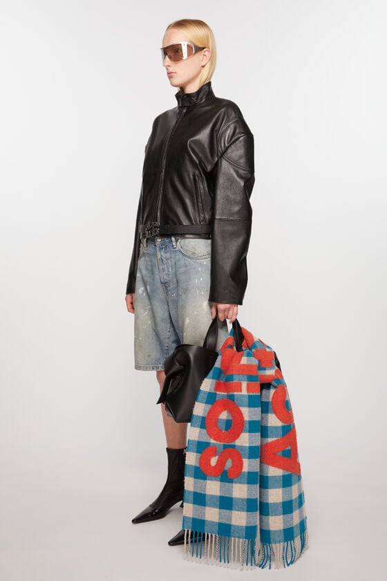 Acne Studios Karierter Logo-Schal zollfrei