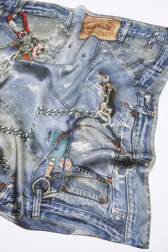 Acne Studios Bedruckter Seidenschal Schlussverkauf