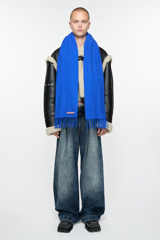 Acne Studios Schmaler Fransen-Schal aus Wolle Großer Ausverkauf