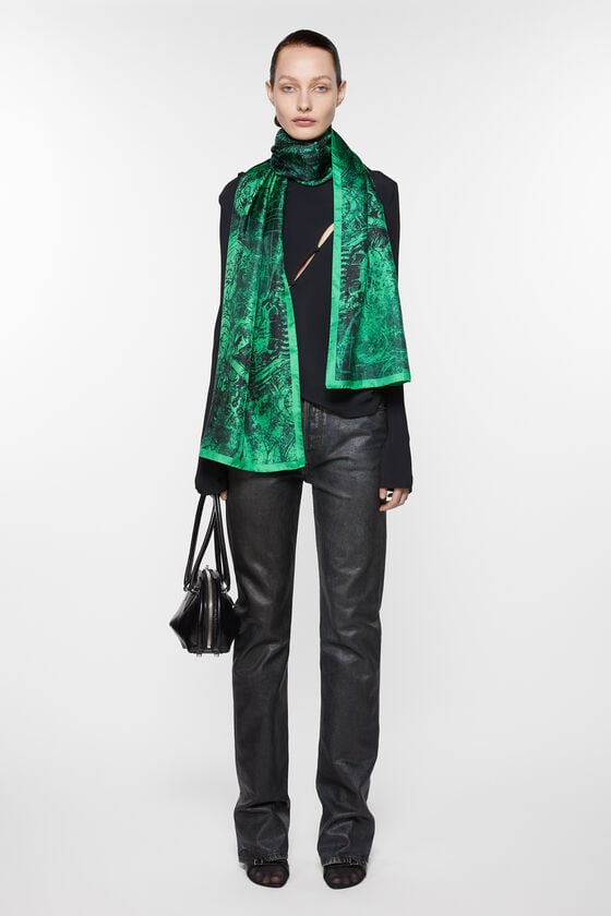 Acne Studios Printed silk scarf Laufsteg-Show Online Shopping