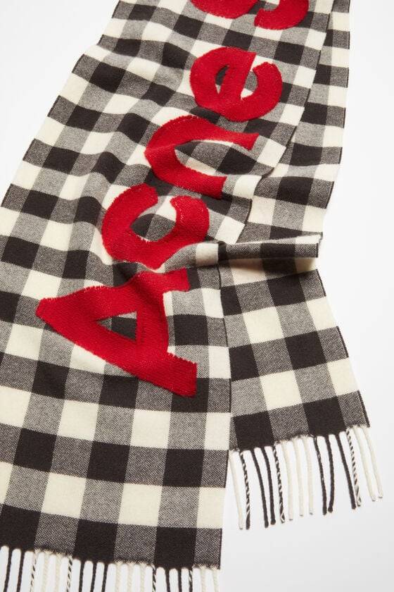 Acne Studios Karierter Logo-Schal Tägliche Deals