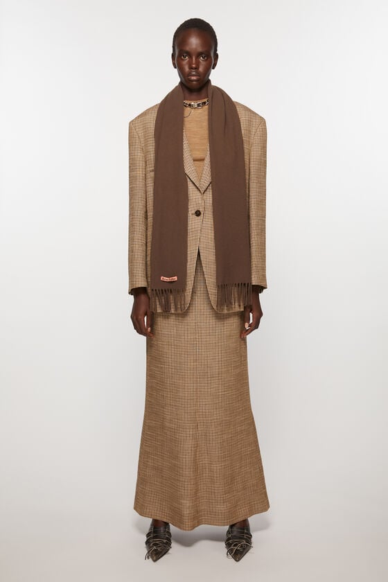 Acne Studios Schmaler Fransen-Schal aus Wolle Sonderangebote