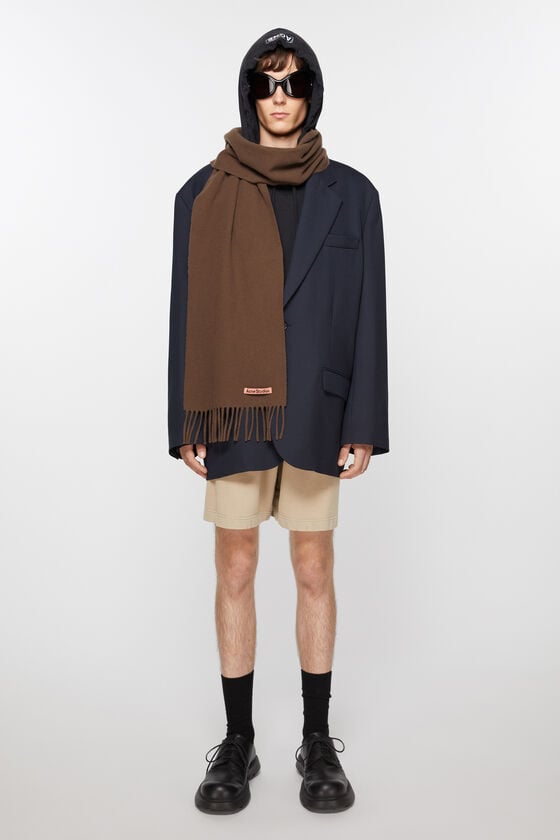 Acne Studios Schmaler Fransen-Schal aus Wolle Sonderangebote