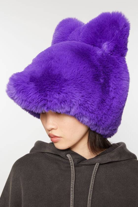 Acne Studios Flauschige Mütze mit Schleife Kostenlose Rückgabe