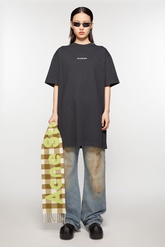 Acne Studios Karo-Schal mit Logo - Schmal Neueste Stile