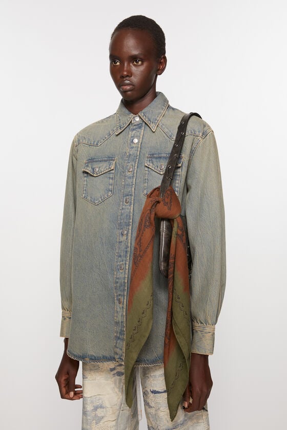 Acne Studios Leichter Wollschal mit Print Letzte 2 Tage