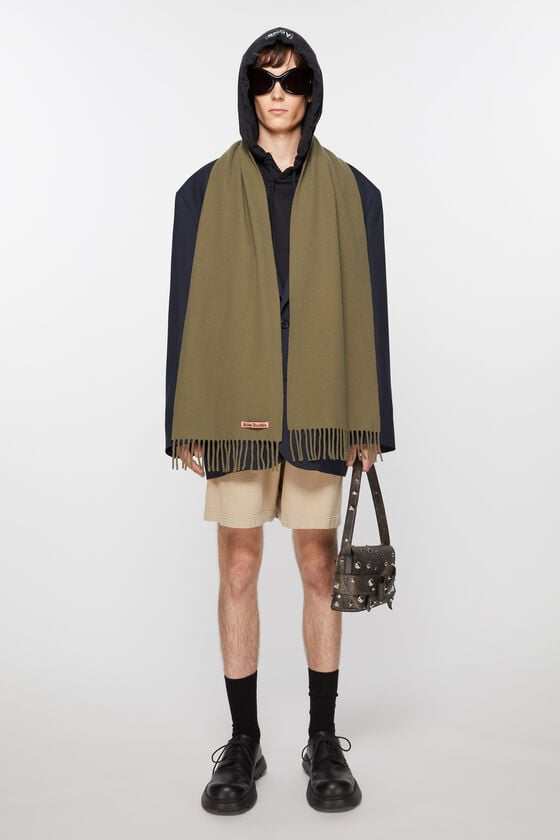 Acne Studios Schmaler Fransen-Schal aus Wolle Bis zu 60% Rabatt