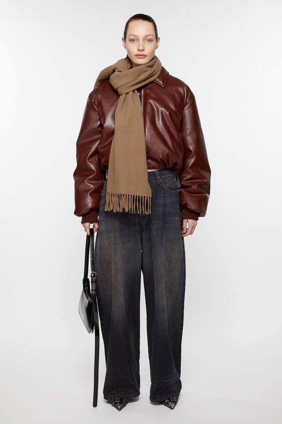 Acne Studios Schmaler Fransen-Schal aus Wolle Black Friday Preise