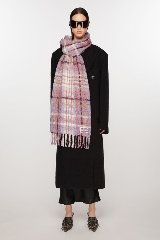 Acne Studios Fransen-Schal mit Karomuster Online