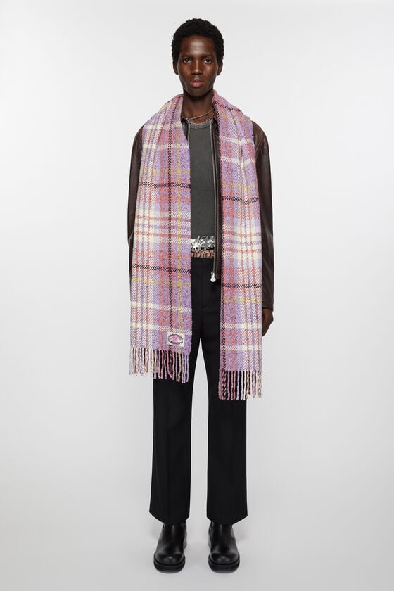 Acne Studios Fransen-Schal mit Karomuster Online