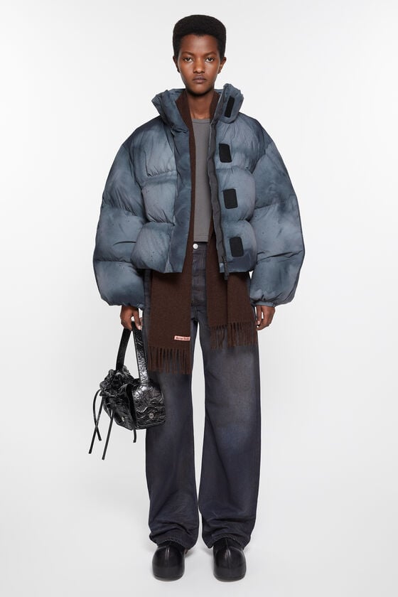 Acne Studios Schmaler Fransen-Schal aus Wolle Verkauf