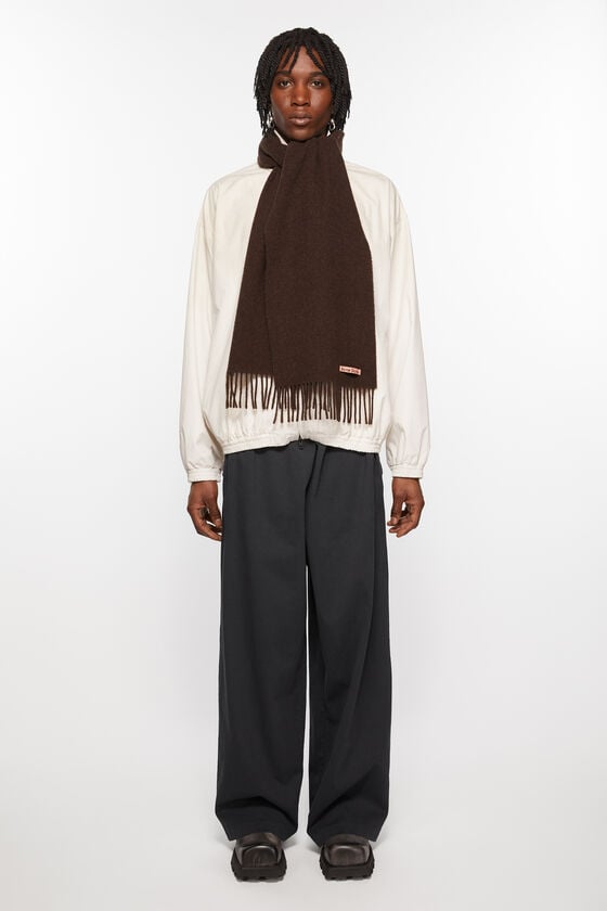 Acne Studios Schmaler Fransen-Schal aus Wolle Verkauf