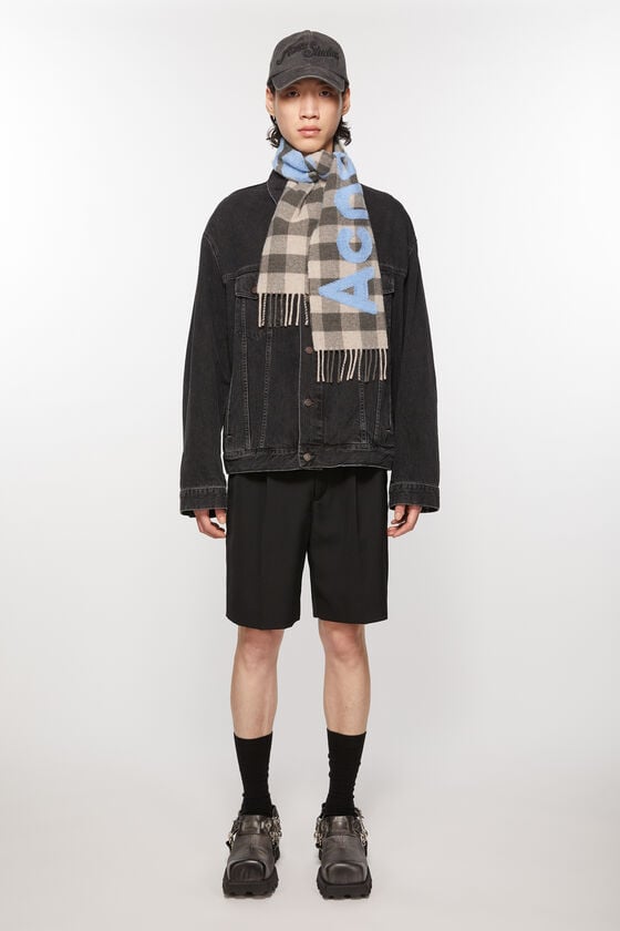 Acne Studios Karo-Schal mit Logo - Schmal Hotsell