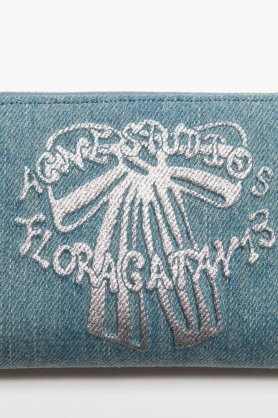Acne Studios Portemonnaie aus Denim mit Reißverschluss Tiefpreis