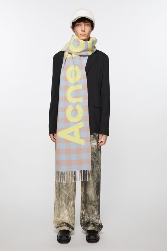 Acne Studios Karierter Schal mit Logo Super Sparpreis