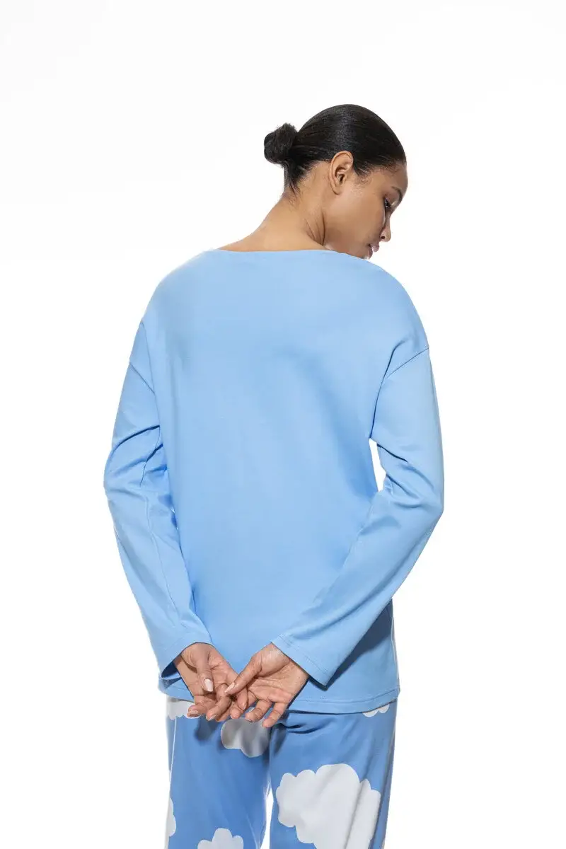 Merxx Pyjama Shirt langarm Serie Clouds 50% Rabatt für begrenzte Zeit
