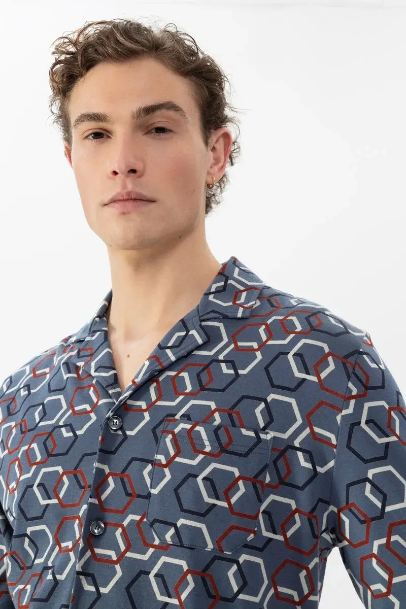 Merxx Langer Pyjama Serie Hexagon Mix Super Rabatt