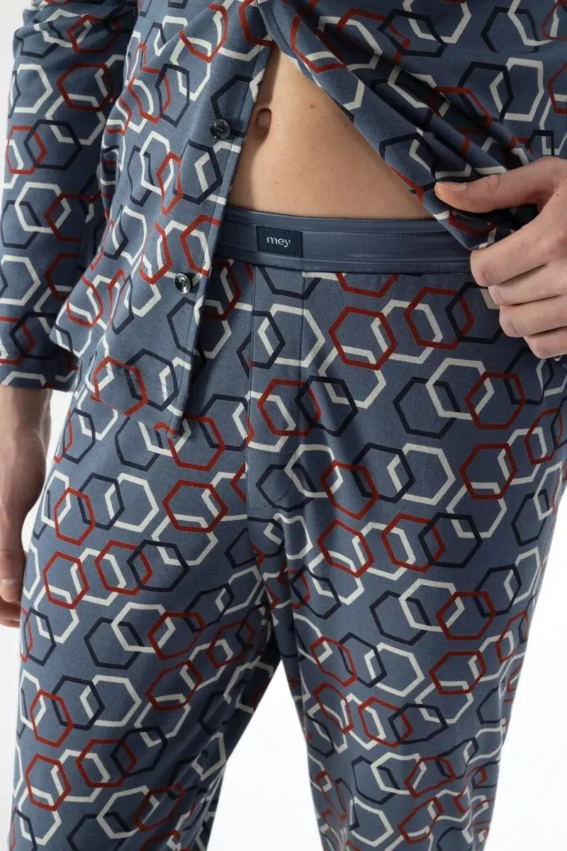 Merxx Langer Pyjama Serie Hexagon Mix Super Rabatt