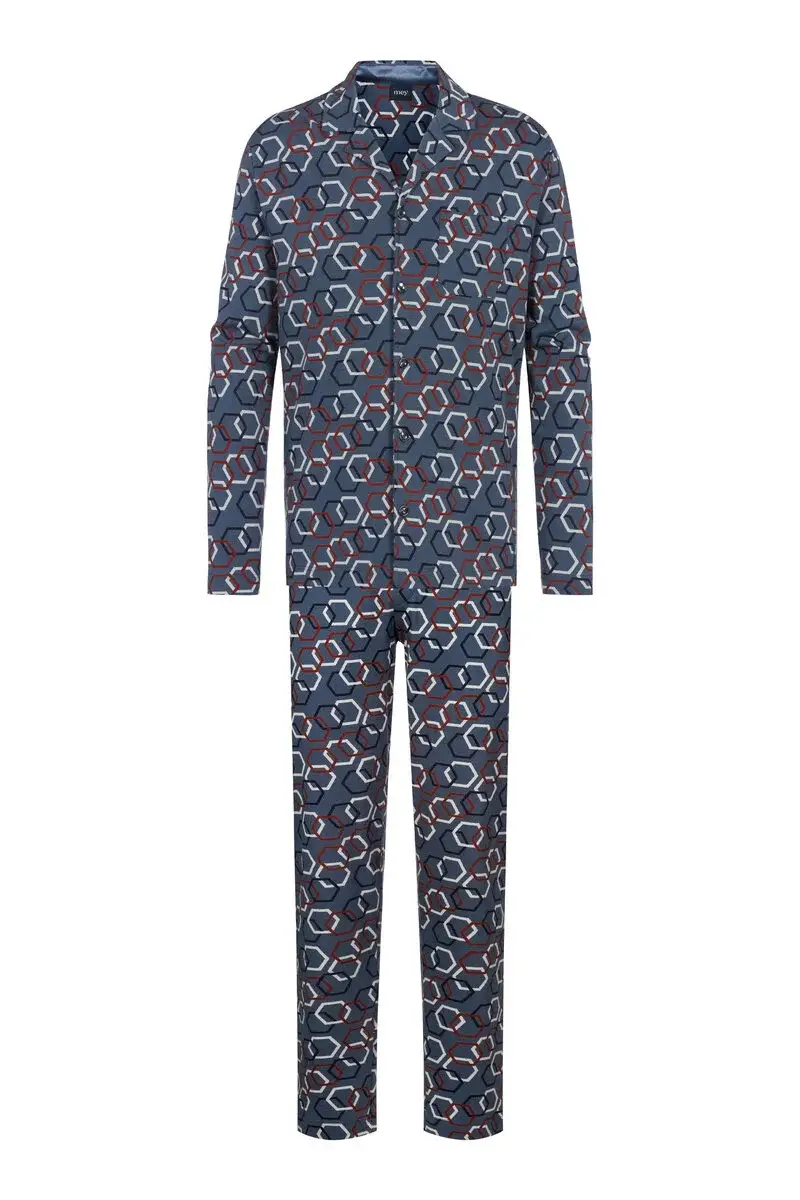 Merxx Langer Pyjama Serie Hexagon Mix Super Rabatt