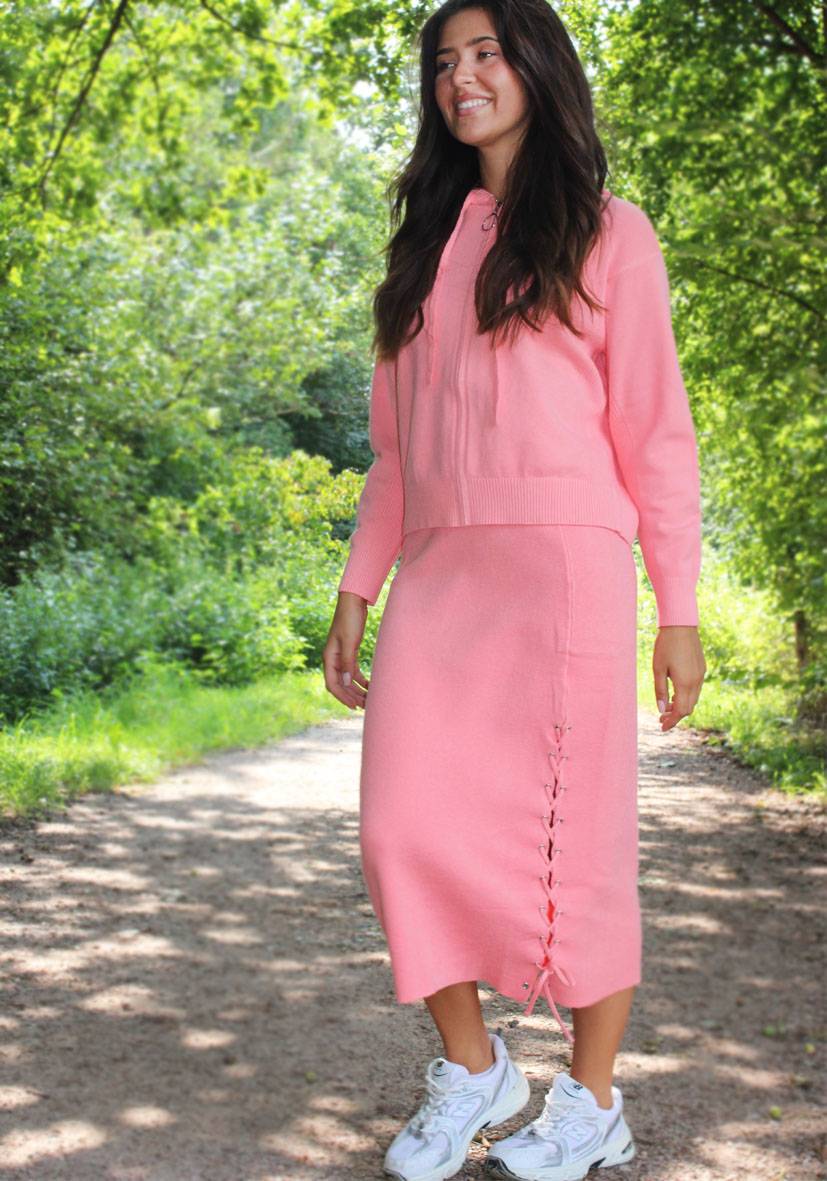 Miss Goodlife Skirt Knitted – peach Fabrik Onlineshop