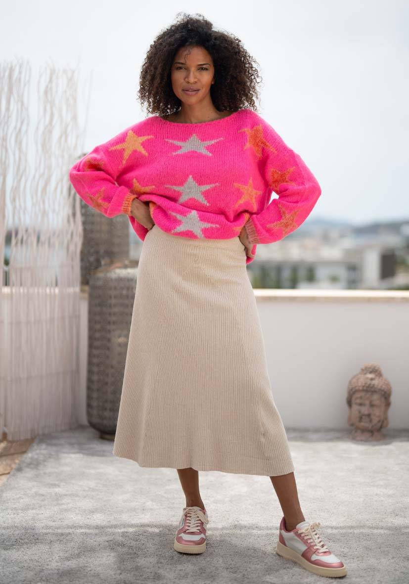 Miss Goodlife Skirt Knitted long – cream Sonderangebot