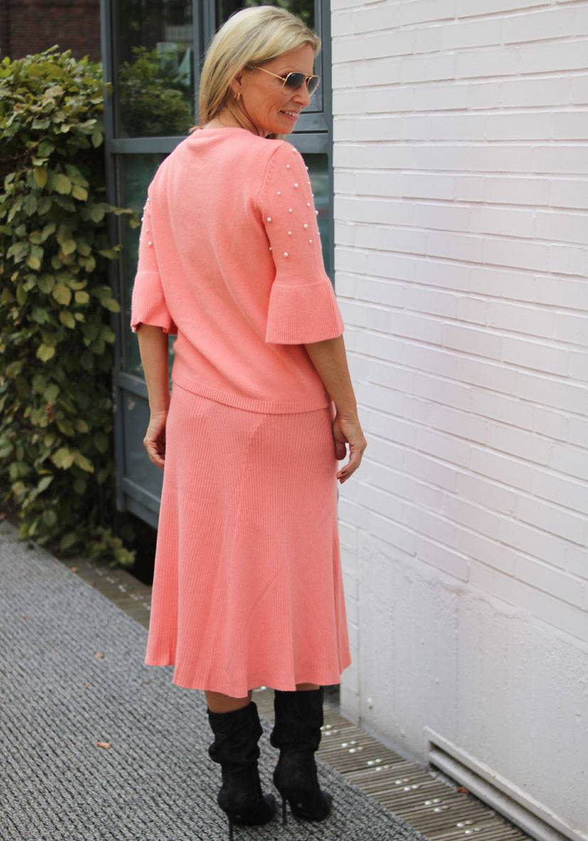 Miss Goodlife Skirt Knitted long – peach Flash Sale