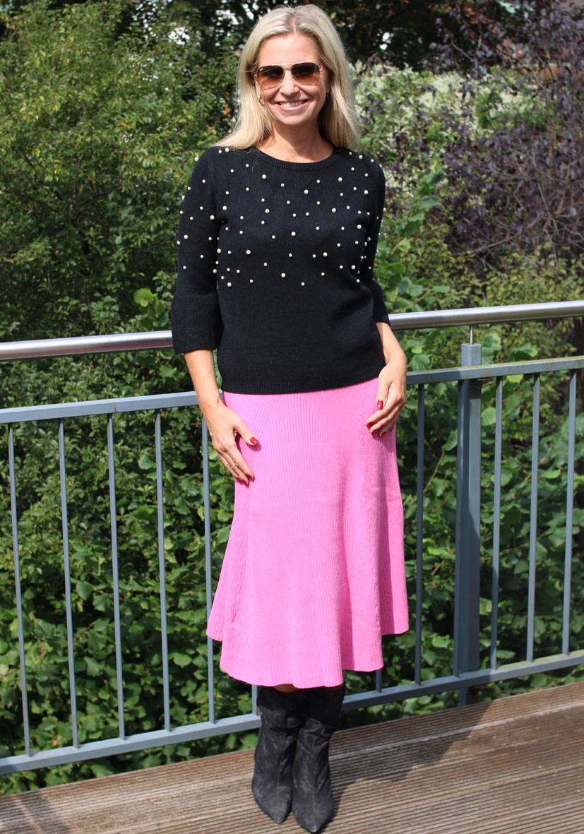 Miss Goodlife Skirt Knitted long – pink