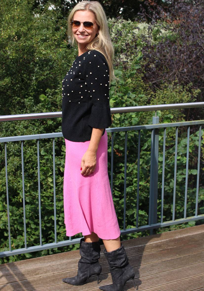 Miss Goodlife Skirt Knitted long – pink Begrenztes Angebot