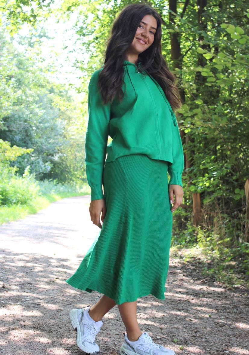 Miss Goodlife Skirt Knitted long – green Online Shopping