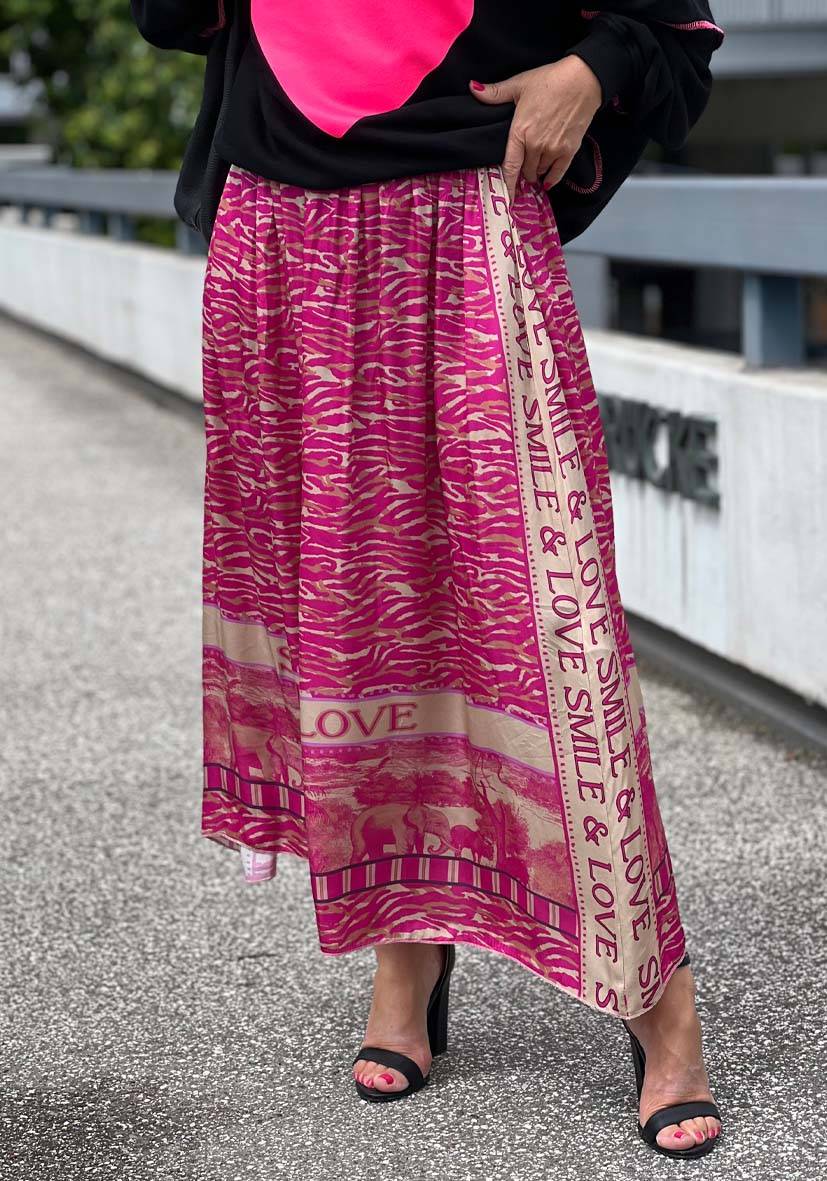 Miss Goodlife Maxirock Pink Zebra Lagerräumung