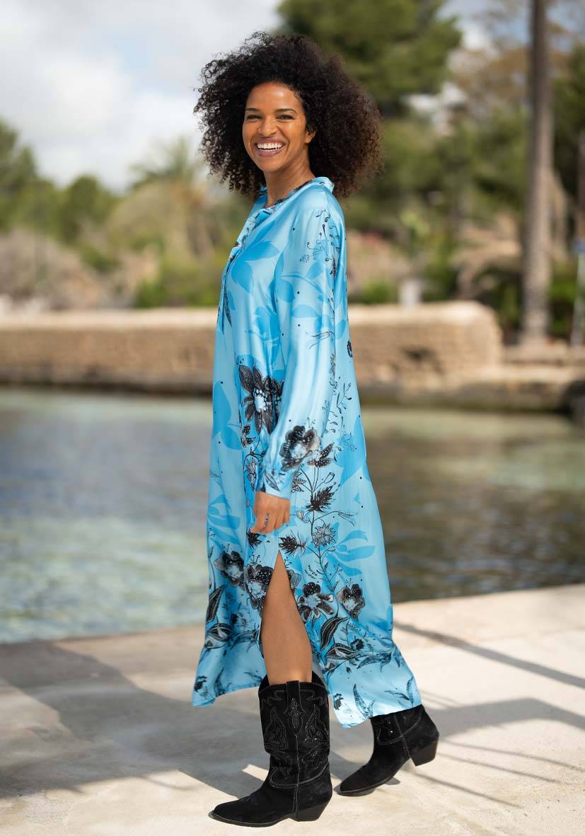 Miss Goodlife Dress Blue Flower Midi Bestseller