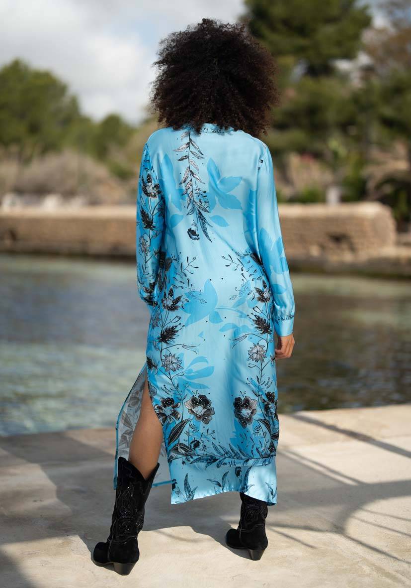 Miss Goodlife Dress Blue Flower Midi Bestseller